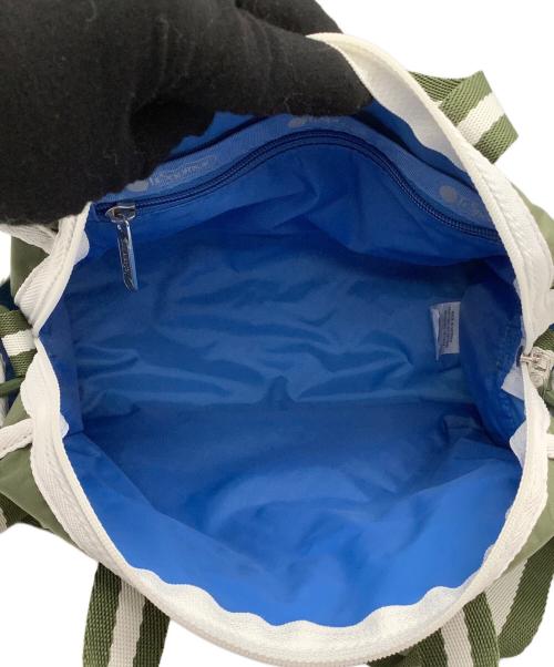 LeSportsac（レスポートサック）LeSportsac (レスポートサック) ミニダッフルクロスボディバッグ グリーン×ホワイトの古着・服飾アイテム