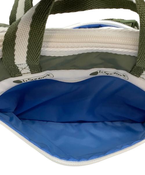 LeSportsac（レスポートサック）LeSportsac (レスポートサック) ミニダッフルクロスボディバッグ グリーン×ホワイトの古着・服飾アイテム