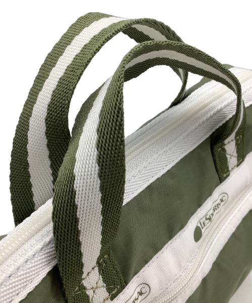 LeSportsac（レスポートサック）LeSportsac (レスポートサック) ミニダッフルクロスボディバッグ グリーン×ホワイトの古着・服飾アイテム