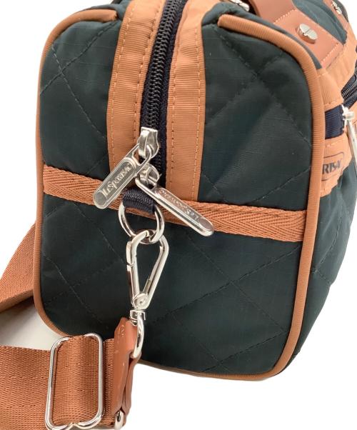 LeSportsac（レスポートサック）LeSportsac (レスポートサック) ミニサッチェルバッグ モスグリーン×ブラウンの古着・服飾アイテム