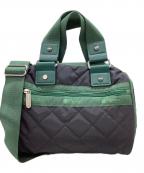 LeSportsacレスポートサック）の古着「ミニサッチェルバッグ」｜ネイビー×グリーン