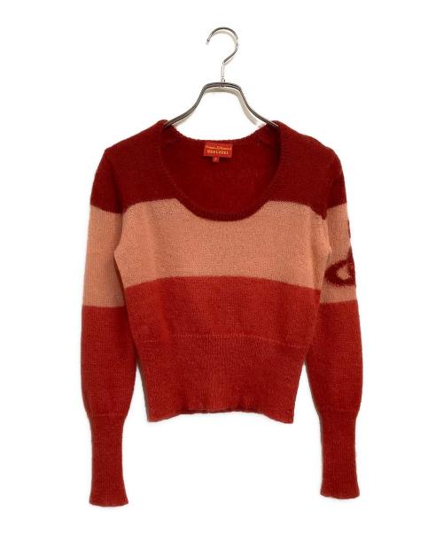 Vivienne Westwood RED LABEL（ヴィヴィアンウエストウッドレッドレーベル）Vivienne Westwood RED LABEL (ヴィヴィアンウエストウッドレッドレーベル) 厚手ニット レッド×ピンク サイズ:SIZE 2の古着・服飾アイテム