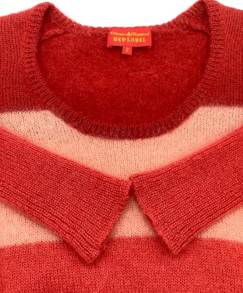 Vivienne Westwood RED LABEL（ヴィヴィアンウエストウッドレッドレーベル）Vivienne Westwood RED LABEL (ヴィヴィアンウエストウッドレッドレーベル) 厚手ニット レッド×ピンク サイズ:SIZE 2の古着・服飾アイテム
