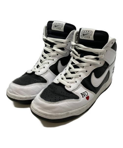 NIKE SB（ナイキエスビー）NIKE SB (ナイキエスビー) Supreme (シュプリーム) Dunk High By Any Means ホワイト×ブラック サイズ:26cmの古着・服飾アイテム
