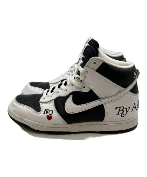 NIKE SB（ナイキエスビー）NIKE SB (ナイキエスビー) Supreme (シュプリーム) Dunk High By Any Means ホワイト×ブラック サイズ:26cmの古着・服飾アイテム