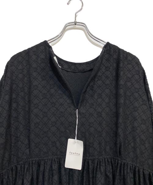 foufou（フーフー ザドレス）foufou (フーフー) 2023 pokopoko jacquard volume one piece ブラック サイズ:SIZE 0 未使用品の古着・服飾アイテム