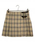 BURBERRY BLUE LABELバーバリー ブルー レーベル）の古着「ボックスプリーツ ミニスカート」｜ブラウン