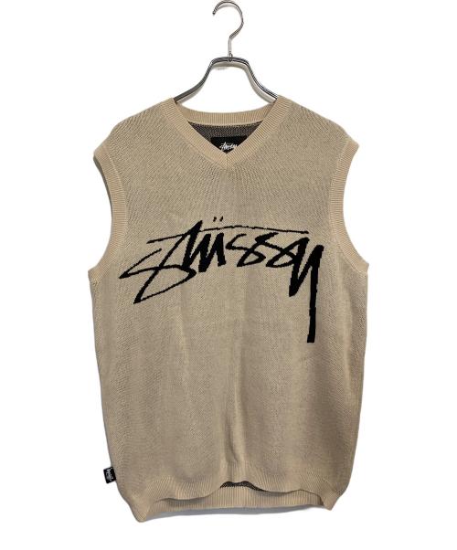 stussy（ステューシー）stussy (ステューシー) Smooth Stock Knit Vest ベージュ サイズ:SIZE Mの古着・服飾アイテム