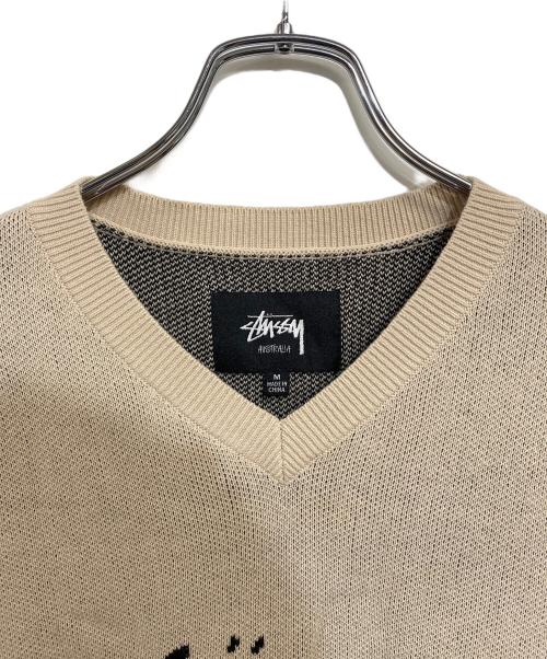 stussy（ステューシー）stussy (ステューシー) Smooth Stock Knit Vest ベージュ サイズ:SIZE Mの古着・服飾アイテム