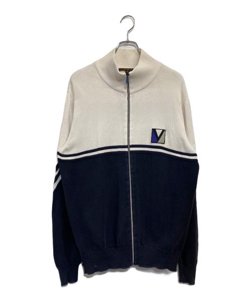 LOUIS VUITTON（ルイ ヴィトン）LOUIS VUITTON (ルイ ヴィトン) ニットジャケット ホワイト×ネイビー サイズ:XLの古着・服飾アイテム