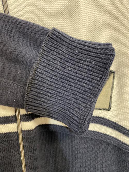 LOUIS VUITTON（ルイ ヴィトン）LOUIS VUITTON (ルイ ヴィトン) ニットジャケット ホワイト×ネイビー サイズ:XLの古着・服飾アイテム