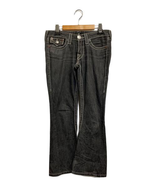 TRUE RELIGION（トゥルー レリジョン）TRUE RELIGION (トゥルー レリジョン) ローライズジーンズ ブラック サイズ:SIZE 71cm (W28)の古着・服飾アイテム