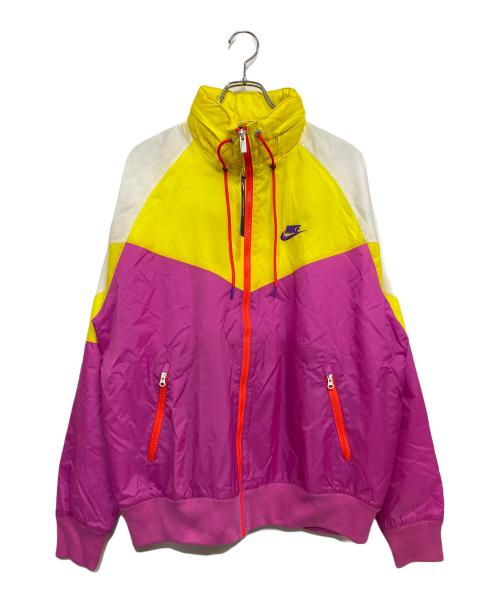 NIKE（ナイキ）NIKE (ナイキ) PACKABLE HOOD WINDBREAKER イエロー×ピンク サイズ:SIZE US M 未使用品の古着・服飾アイテム