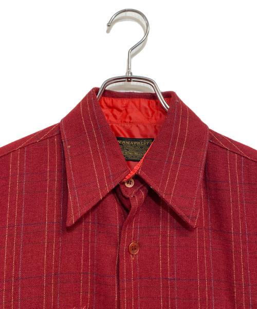 Sears PERMA-PREST（シアーズ）Sears PERMA-PREST (シアーズ) '70s ウールポリチェックシャツ レッド サイズ:SIZE M (US S)の古着・服飾アイテム