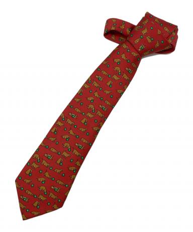 中古・古着通販】HERMES (エルメス) ネクタイ レッド サイズ:大検幅9cm