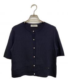 Aveniretoile（アベニールエトワール）の古着「25SS パールボタン半袖ニットカーディガン」｜ネイビー