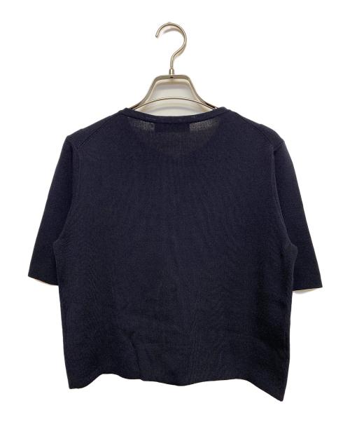 Aveniretoile（アベニールエトワール）Aveniretoile (アベニールエトワール) 25SS パールボタン半袖ニットカーディガン ネイビー サイズ:SIZE 38の古着・服飾アイテム