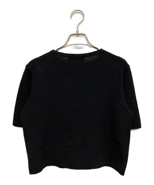 Aveniretoile（アベニールエトワール）Aveniretoile (アベニールエトワール) 25SS パールボタン半袖ニットカーディガン ブラック サイズ:SIZE 38の古着・服飾アイテム