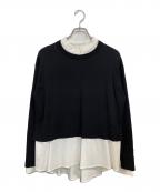 23区ニジュウサンク）の古着「25SS シャツ コンビネーション ニット」｜ブラック×ホワイト