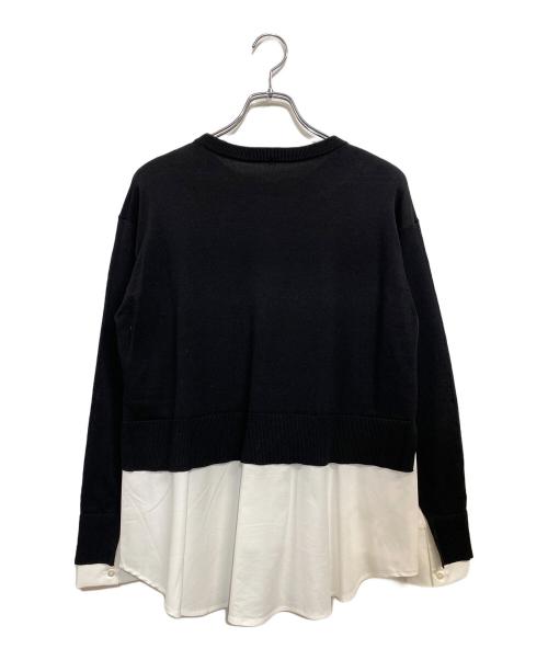 23区（ニジュウサンク）23区 (ニジュウサンク) 25SS シャツ コンビネーション ニット ブラック×ホワイト サイズ:SIZE 38 (9号 M)の古着・服飾アイテム