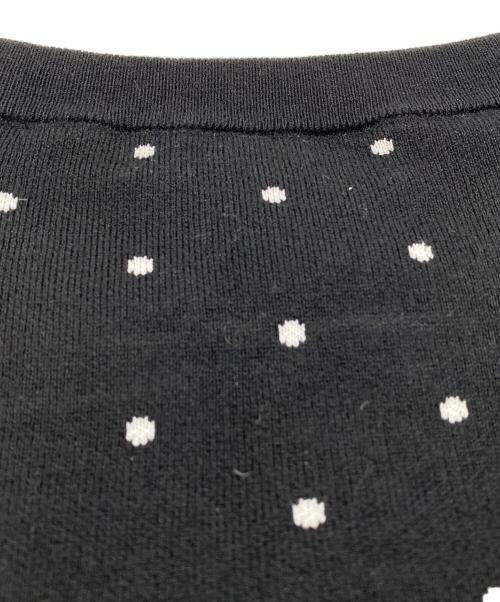 CABAN（キャバン）CABAN (キャバン) 22SS コットンカシミヤ ドットジャカードクルーネックカーディガン ブラック サイズ:SIZE Freeの古着・服飾アイテム