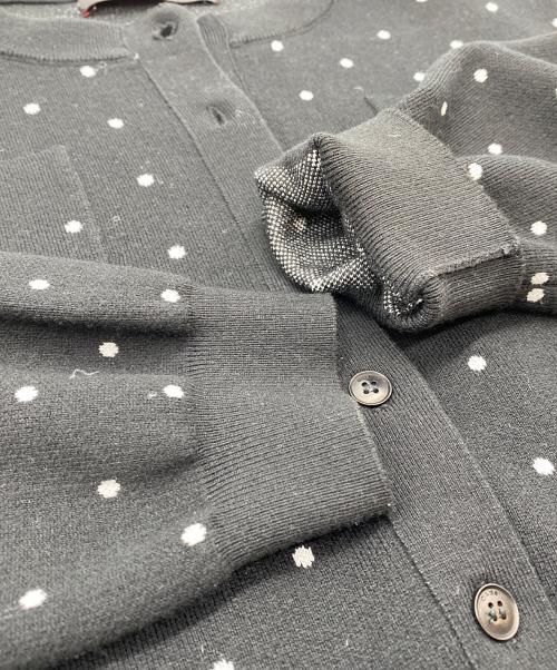 CABAN（キャバン）CABAN (キャバン) 22SS コットンカシミヤ ドットジャカードクルーネックカーディガン ブラック サイズ:SIZE Freeの古着・服飾アイテム