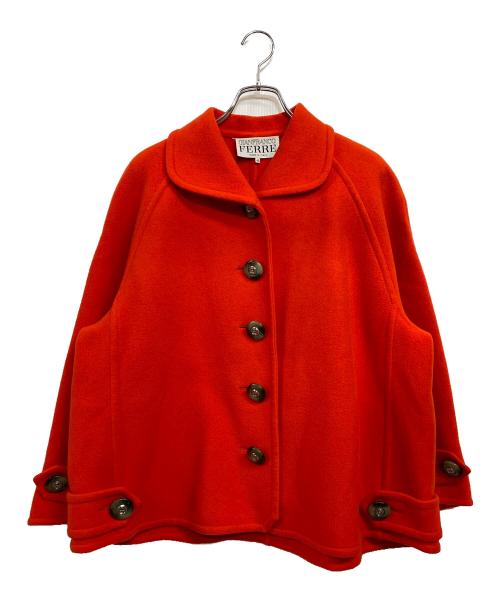 GIANFRANCO FERRE（ジャンフランコフェレ）GIANFRANCO FERRE (ジャンフランコフェレ) ヴィンテージAライン ショートコート レッド サイズ:SIZE 40の古着・服飾アイテム