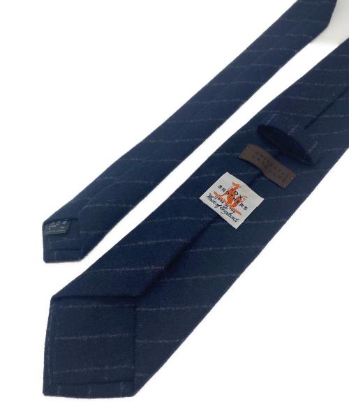 UNIVERSAL LANGUAGE（ユニバーサルランゲージ）UNIVERSAL LANGUAGE (ユニバーサルランゲージ) FOX BROTHERS (フォックスブラザーズ) ウールフランネル ネクタイ ネイビー サイズ:SIZE Freeの古着・服飾アイテム