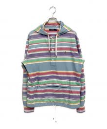 POLO RALPH LAUREN（ポロ・ラルフローレン）の古着「オックスフォードプルオーバーフーディ」｜ブルー系マルチカラー
