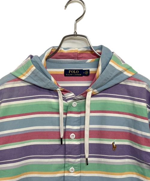 POLO RALPH LAUREN（ポロ・ラルフローレン）POLO RALPH LAUREN (ポロ・ラルフローレン) オックスフォードプルオーバーフーディ ブルー系マルチカラー サイズ:SIZE L (US M)の古着・服飾アイテム