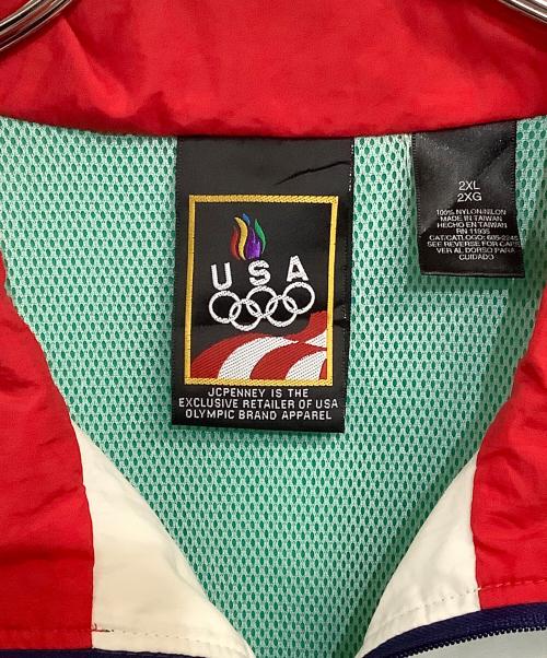 JC PENNEY OLYMPIC BRAND APPAREL（ジェーシーペニーオリンピックブランドアパレル）JC PENNEY OLYMPIC BRAND APPAREL (ジェーシーペニーオリンピックブランドアパレル) 90s アメリカ代表 ナイロンジャケット レッド×ブルー×グリーン サイズ:SIZE 4L (US 2XL)の古着・服飾アイテム