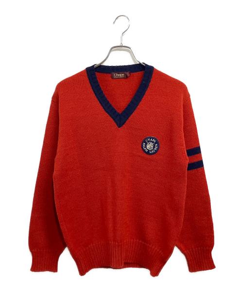 CHAPS RALPH LAUREN（チャップス ラルフローレン）CHAPS RALPH LAUREN (チャップス ラルフローレン) 80-90s クリケットセーター レッド サイズ:SIZE L (US M)の古着・服飾アイテム