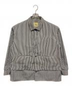 UNITED TOKYOユナイテッドトーキョー）の古着「23AW 200/2 コットンレイヤードシャツ」｜グレー×ホワイト