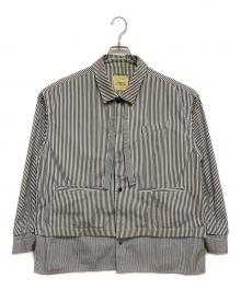 UNITED TOKYO（ユナイテッドトーキョー）の古着「23AW 200/2 コットンレイヤードシャツ」｜グレー×ホワイト