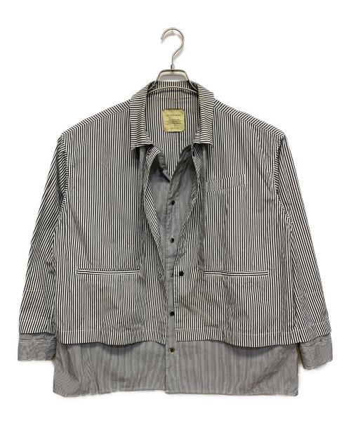 UNITED TOKYO（ユナイテッドトーキョー）UNITED TOKYO (ユナイテッドトーキョー) 23AW 200/2 コットンレイヤードシャツ グレー×ホワイト サイズ:SIZE 1  166/88の古着・服飾アイテム