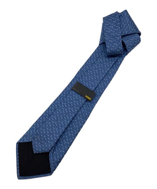 FENDI（フェンディ）FENDI (フェンディ) チェッカーパターン ネクタイ ブルー サイズ:SIZE Freeの古着・服飾アイテム