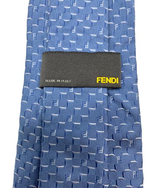FENDI（フェンディ）FENDI (フェンディ) チェッカーパターン ネクタイ ブルー サイズ:SIZE Freeの古着・服飾アイテム