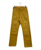 FULLCOUNTフルカウント）の古着「ダブルニーブラウンダック ぺインターパンツ」｜イエロー