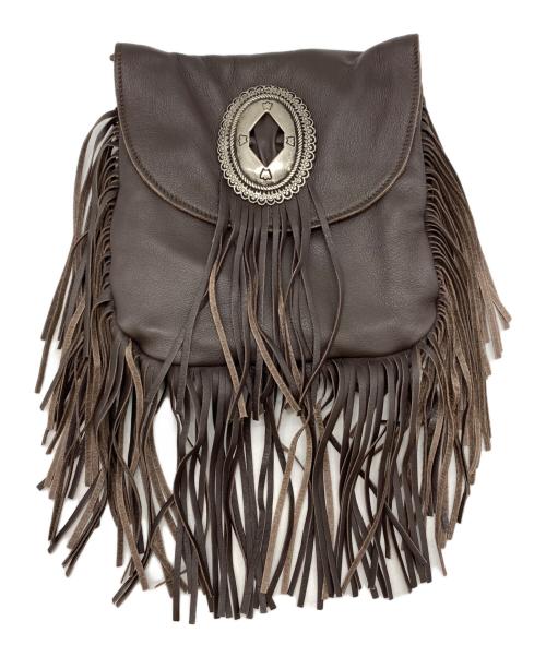 PUNTOVITA（プントヴィータ）PUNTOVITA (プントヴィータ) レザーフリンジショルダーバッグ ブラウン 未使用品の古着・服飾アイテム