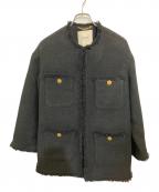 L'ESSAGEレサージュ）の古着「GIOLICAツイードBIGジャケット」｜ブラック