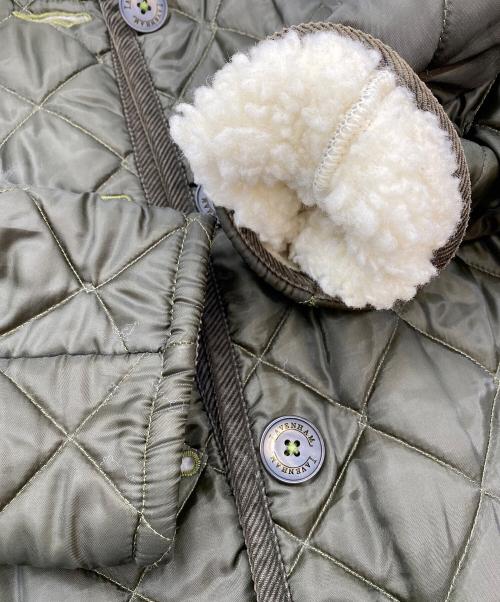 LAVENHAM（ラベンハム）LAVENHAM (ラベンハム) 裏ボア キルティングコート オリーブ サイズ:SIZE 38の古着・服飾アイテム