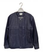 foufouフーフー ザドレス）の古着「no collar denim jacket」｜インディゴ
