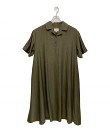 foufou（フーフー ザドレス）の古着「23SS ester herringbone open collar one piece」｜ベージュ