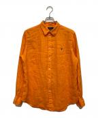 POLO RALPH LAURENポロ・ラルフローレン）の古着「23SS リラックスフィット リネン シャツ」｜オレンジ×ブルーポニー