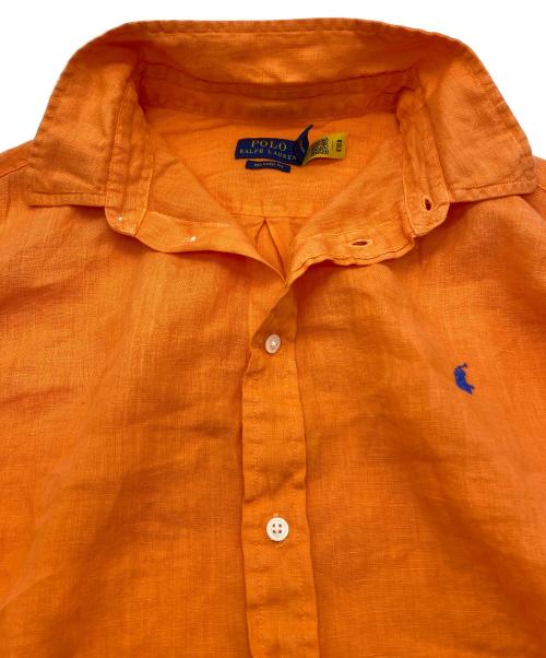 POLO RALPH LAUREN（ポロ・ラルフローレン）POLO RALPH LAUREN (ポロ・ラルフローレン) 23SS リラックスフィット リネン シャツ オレンジ×ブルーポニー サイズ:SIZE US XLの古着・服飾アイテム