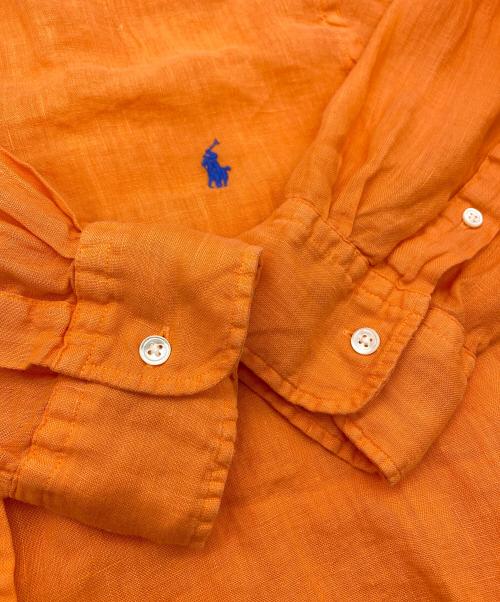 POLO RALPH LAUREN（ポロ・ラルフローレン）POLO RALPH LAUREN (ポロ・ラルフローレン) 23SS リラックスフィット リネン シャツ オレンジ×ブルーポニー サイズ:SIZE US XLの古着・服飾アイテム