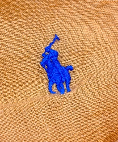 POLO RALPH LAUREN（ポロ・ラルフローレン）POLO RALPH LAUREN (ポロ・ラルフローレン) 23SS リラックスフィット リネン シャツ オレンジ×ブルーポニー サイズ:SIZE US XLの古着・服飾アイテム