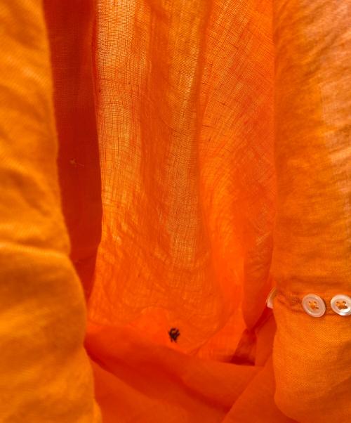 POLO RALPH LAUREN（ポロ・ラルフローレン）POLO RALPH LAUREN (ポロ・ラルフローレン) 23SS リラックスフィット リネン シャツ オレンジ×ブルーポニー サイズ:SIZE US XLの古着・服飾アイテム