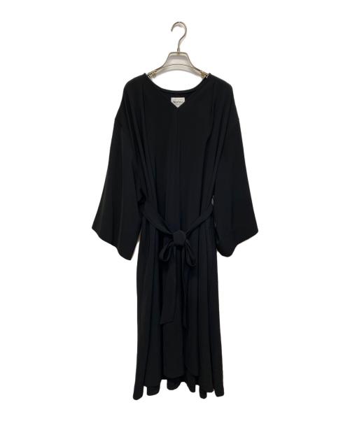 foufou（フーフー ザドレス）foufou (フーフー ザドレス) THE DRESS #07 drape v neck dress ブラック サイズ:SIZE 0の古着・服飾アイテム