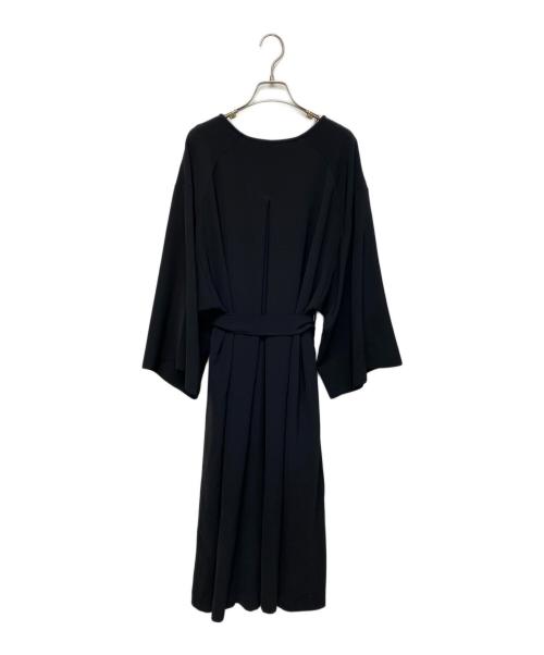 foufou（フーフー ザドレス）foufou (フーフー ザドレス) THE DRESS #07 drape v neck dress ブラック サイズ:SIZE 0の古着・服飾アイテム